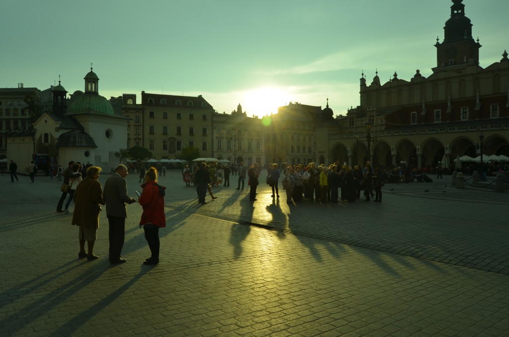 Sunset on Rynek Glowny (main market square)