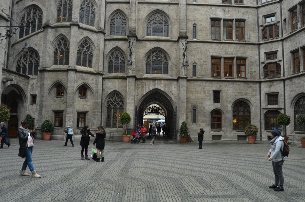 Inside the City Hall's courtyard