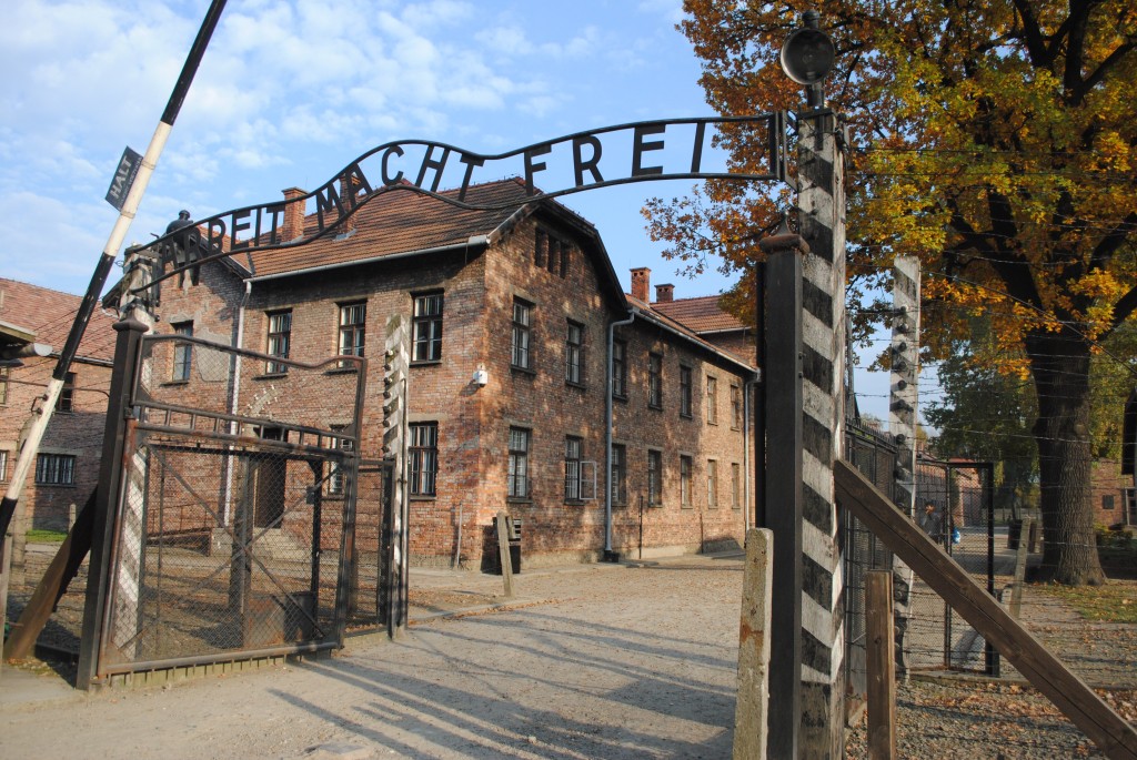 The entry gate to Aushwitz one and the most iconic image of what remains: Work Makes You Free.