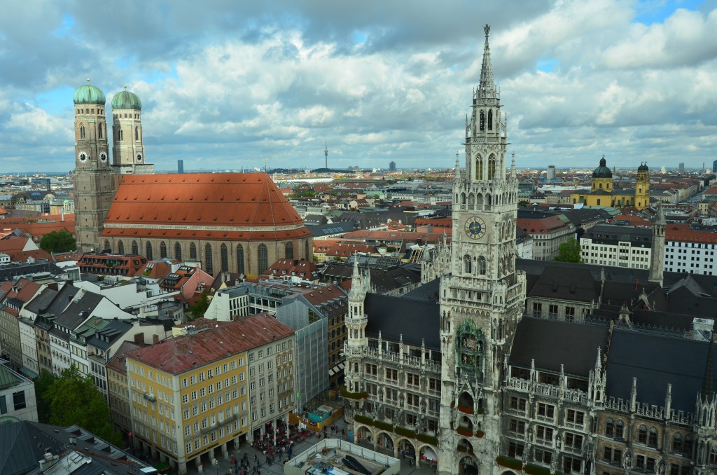 Frauenkirche (left) and the 'New' City Hall, taken from the top of St. Mark's tower.