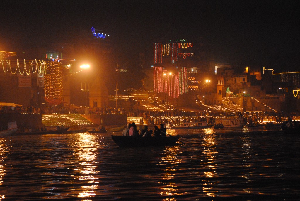 The ghats were covered in lights for Dev Deepawali.