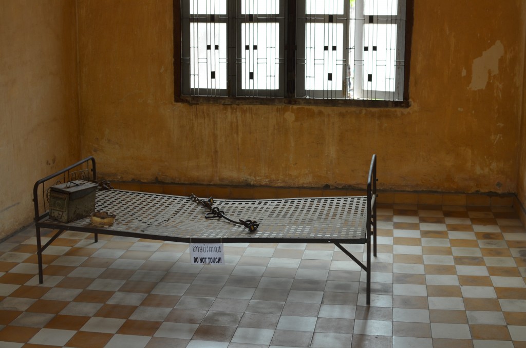 One of the beds where Vietnamese found the body of a torture victim.