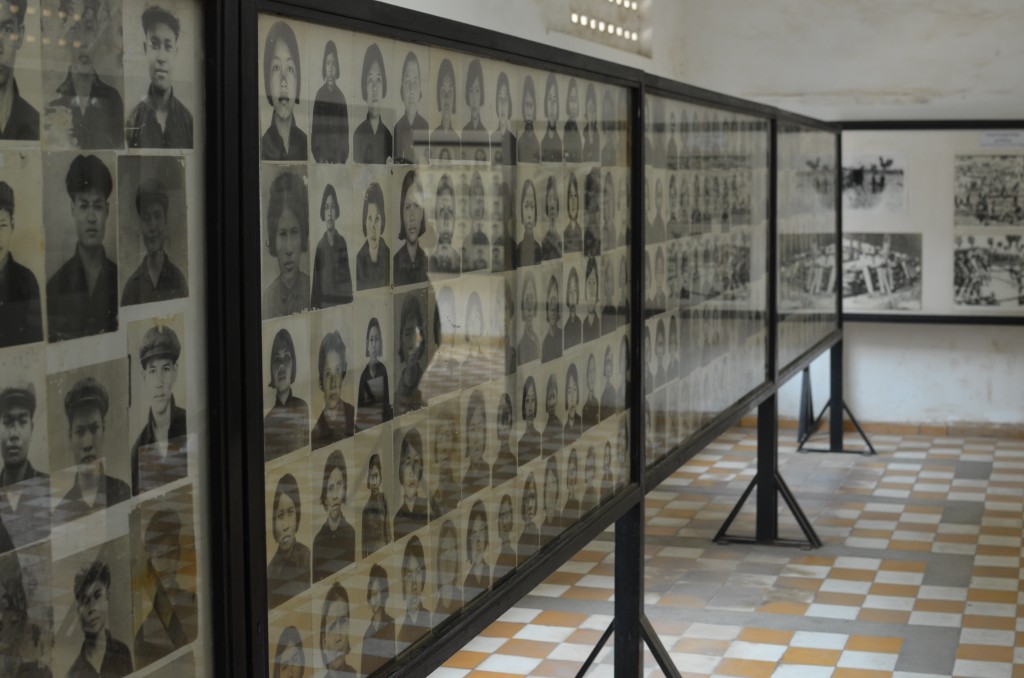 One room full of the photographs that the Khmer Rouge took when prisoners arrived at S-21.