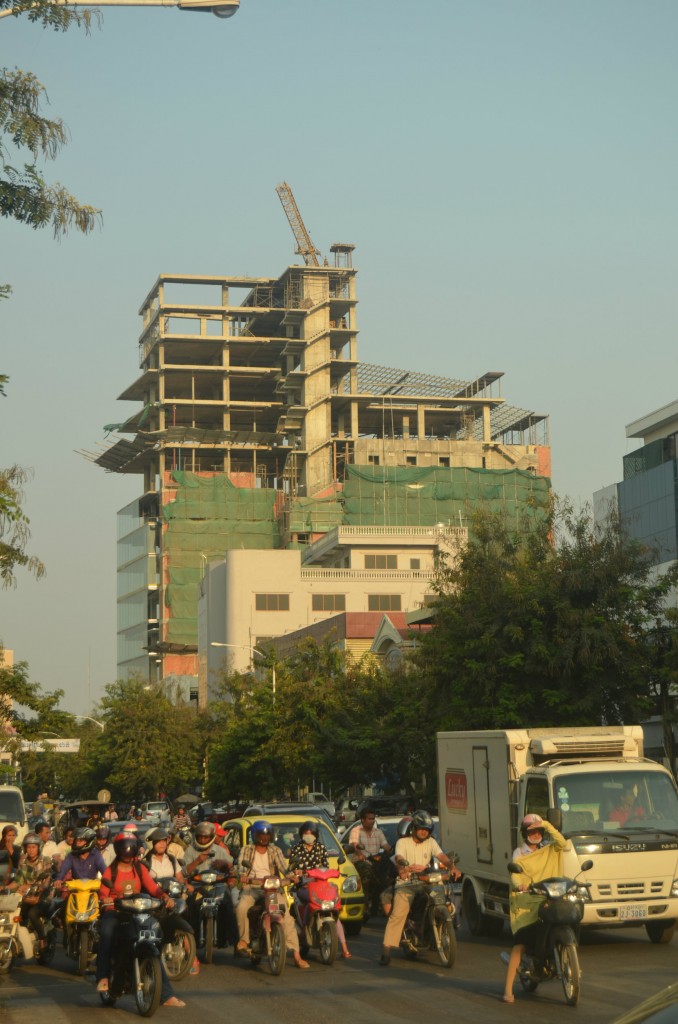 Motorbikes with construction.