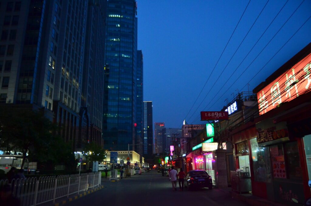 Old Beijing on the right, new Beijing on the left.